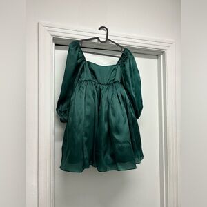 Selkie emerald puff dress